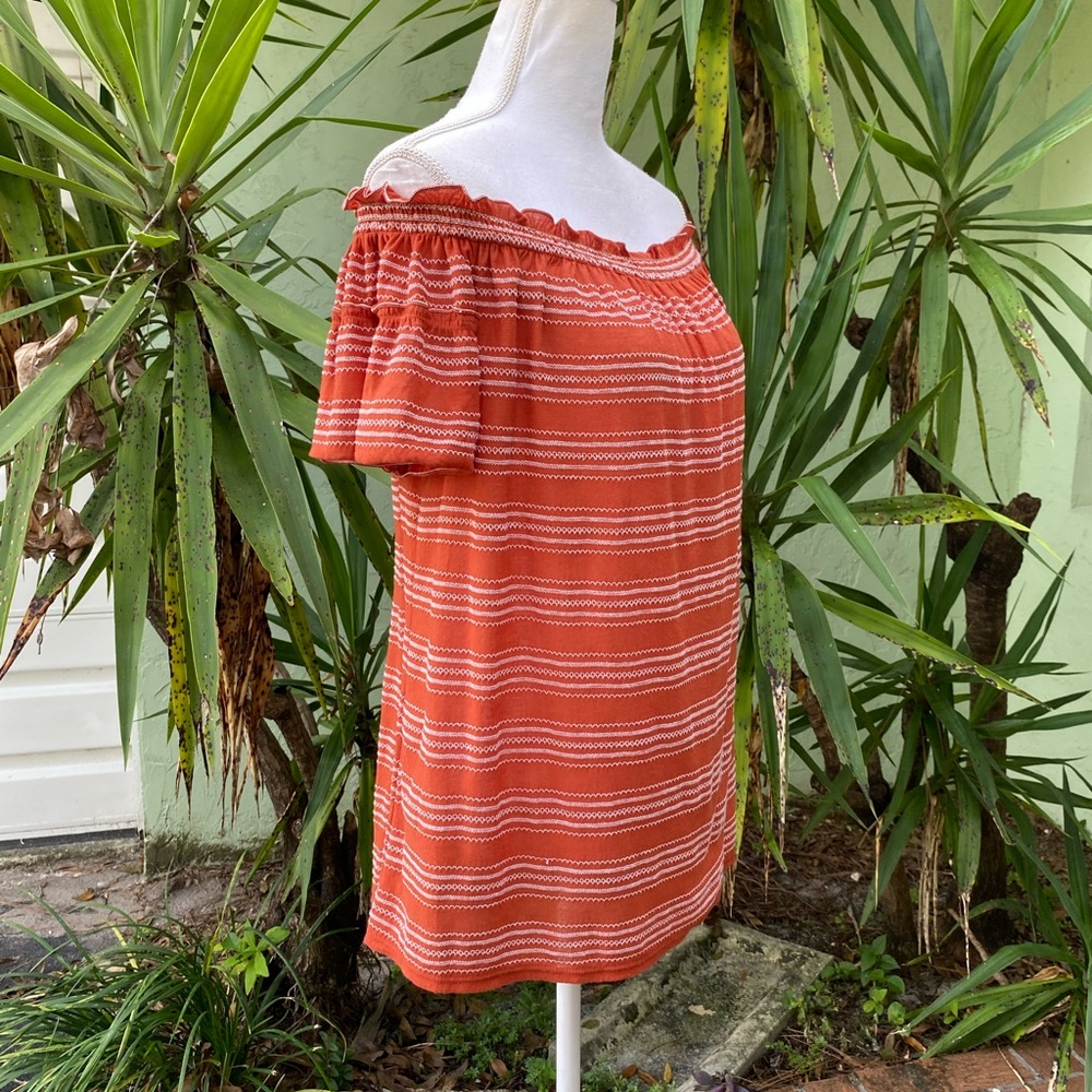 Off Shoulder Orange Top